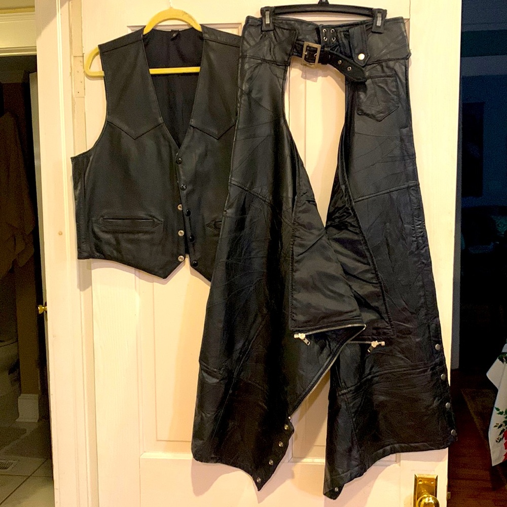 Leather Chaps & Vest